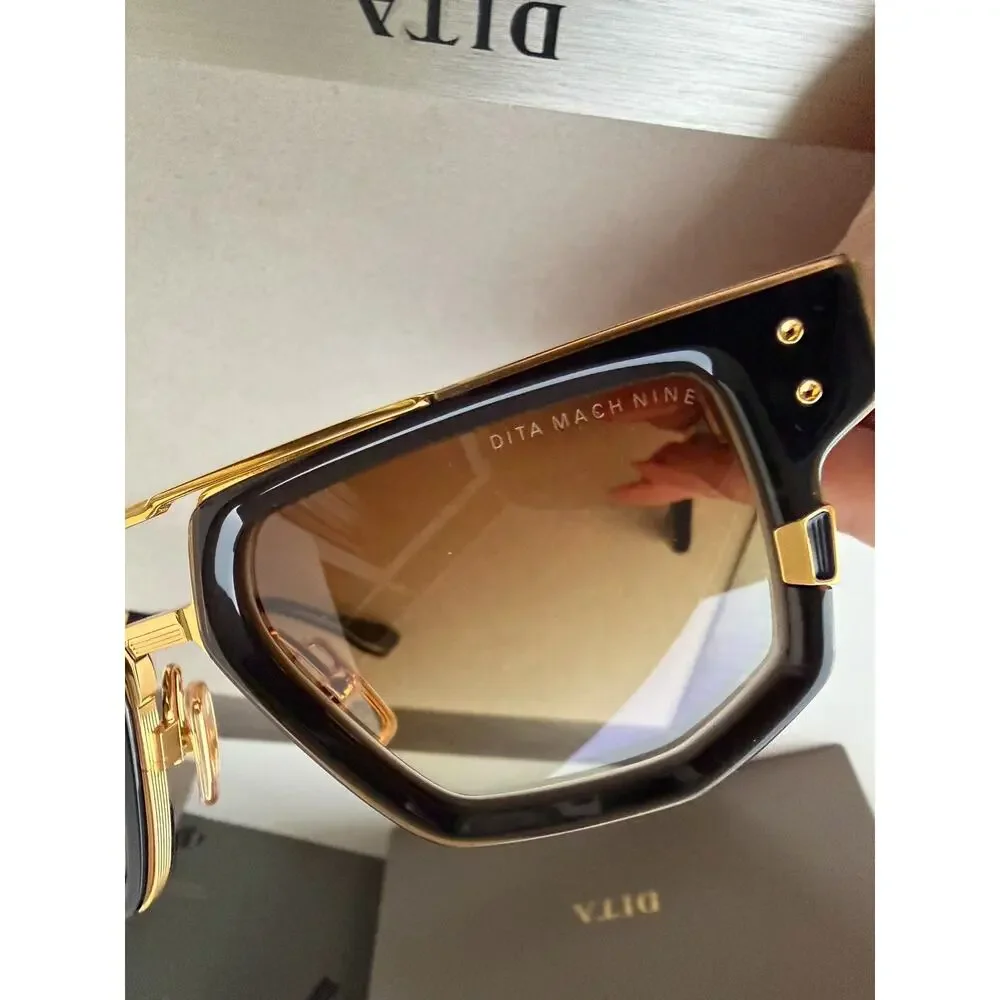 DITA MACH NINE DTS 478 01 Black Yellow Gold Brown Gradient Sunglasses AUTHENTIC